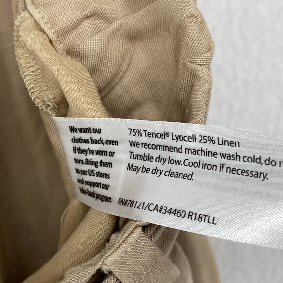 EILEEN FISHER Pants XL Tencel Linen Lantern Ankle Belted Twill Beige NEW - Picture 10 of 15